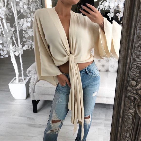 LAST// AQUAMARINE Beige Blone Tie - Picture 3 of 3